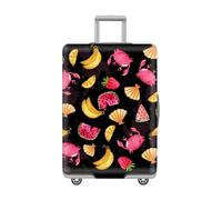 LNXSESN Housse Protection Valise Noir Jaune Rose Housse De Valise Lavable Elastique Anti-Rayures Protege Valise De Voyage Soute Réutilisable avec Zippé Résistant pour 26-28 Pouces