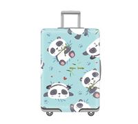 LNXSESN Housse Protection Valise Panda Gris Bleu Housse De Valise Lavable Elastique Anti-Rayures Protege Valise De Voyage Soute Réutilisable avec Zippé Résistant pour 19-21 Pouces