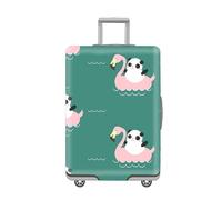LNXSESN Housse Protection Valise Panda Vert Flamingo Housse De Valise Lavable Elastique Anti-Rayures Protege Valise De Voyage Soute Réutilisable avec Zippé Résistant pour 26-28 Pouces