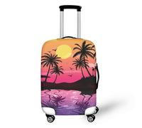 LNXSESN Housse Protection Valise Paysage Noir Jaune Housse de Valise Lavable Elastique Anti-Rayures Protege Valise Réutilisable avec Zippé Résistant Housses de Valises pour 22-25 Pouces