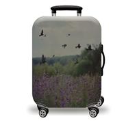 LNXSESN Housse Protection Valise Plantes Violettes Animaux Housse de Valise Lavable Elastique Anti-Rayures Protege Valise Réutilisable avec Zippé Résistant Housses de Valises pour 22-25 Pouces