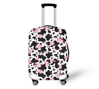 LNXSESN Housse Protection Valise Rose Noir Blanc Housse de Valise Lavable Elastique Anti-Rayures Protege Valise Réutilisable avec Zippé Résistant Housses de Valises pour 26-28 Pouces