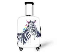 LNXSESN Housse Protection Valise Zèbre Bleu Rose Housse de Valise Lavable Elastique Anti-Rayures Protege Valise Réutilisable avec Zippé Résistant Housses de Valises pour 19-21 Pouces