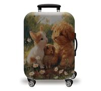 LNXSESN Housse Valise Animaux Bruns Verts Housse de Valise Lavable Elastique Anti-Rayures Protege Valise Voyage Réutilisable avec Zippé Résistant Housses de Valises pour 19-21 Pouces