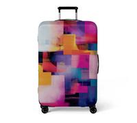 LNXSESN Housse Valise Blanc Orange Bleu Housse de Valise Lavable Elastique Anti-Rayures Protege Valise Voyage Réutilisable avec Zippé Résistant Housses de Valises pour 29-32 Pouces