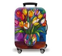 LNXSESN Housse Valise Brique Rouge Bleu Housse de Valise Lavable Elastique Anti-Rayures Protege Valise Voyage Réutilisable avec Zippé Résistant Housses de Valises pour 22-25 Pouces