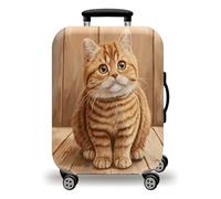 LNXSESN Housse Valise Chat Brun Mignon Housse de Valise Lavable Elastique Anti-Rayures Protege Valise Voyage Réutilisable avec Zippé Résistant Housses de Valises pour 29-32 Pouces