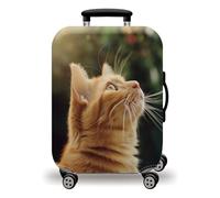 LNXSESN Housse Valise Chat Vert Olive Housse de Valise Lavable Elastique Anti-Rayures Protege Valise Voyage Réutilisable avec Zippé Résistant Housses de Valises pour 26-28 Pouces