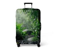 LNXSESN Housse Valise Feuilles Grises Vertes Housse de Valise Lavable Elastique Anti-Rayures Protege Valise Voyage Réutilisable avec Zippé Résistant Housses de Valises pour 29-32 Pouces