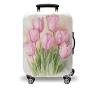 LNXSESN Housse Valise Fleur Jaune Clair Housse de Valise Lavable Elastique Anti-Rayures Protege Valise Voyage Réutilisable avec Zippé Résistant Housses de Valises pour 19-21 Pouces