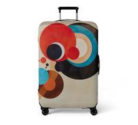 LNXSESN Housse Valise Géométrie Bleue du Ciel Housse de Valise Lavable Elastique Anti-Rayures Protege Valise Voyage Réutilisable avec Zippé Résistant Housses de Valises pour 22-25 Pouces