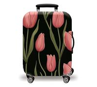 LNXSESN Housse Valise Imprimer Noir Vert Housse de Valise Lavable Elastique Anti-Rayures Protege Valise Voyage Réutilisable avec Zippé Résistant Housses de Valises pour 19-21 Pouces