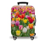 LNXSESN Housse Valise Jaune Blanc Rouge Housse de Valise Lavable Elastique Anti-Rayures Protege Valise Voyage Réutilisable avec Zippé Résistant Housses de Valises pour 19-21 Pouces