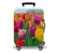 LNXSESN Housse Valise Jaune Violet Citron Housse de Valise Lavable Elastique Anti-Rayures Protege Valise Voyage Réutilisable avec Zippé Résistant Housses de Valises pour 19-21 Pouces