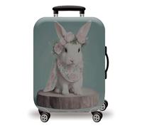 LNXSESN Housse Valise Lapin Bleu Rose Housse de Valise Lavable Elastique Anti-Rayures Protege Valise Voyage Réutilisable avec Zippé Résistant Housses de Valises pour 26-28 Pouces