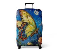 LNXSESN Housse Valise Lune Jaune Insecte Housse de Valise Lavable Elastique Anti-Rayures Protege Valise Voyage Réutilisable avec Zippé Résistant Housses de Valises pour 22-25 Pouces
