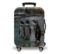 LNXSESN Housse Valise Noir Animal Blanc Housse de Valise Lavable Elastique Anti-Rayures Protege Valise Voyage Réutilisable avec Zippé Résistant Housses de Valises pour 26-28 Pouces