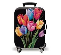 LNXSESN Housse Valise Noir Rose Bleu Housse de Valise Lavable Elastique Anti-Rayures Protege Valise Voyage Réutilisable avec Zippé Résistant Housses de Valises pour 19-21 Pouces