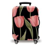 LNXSESN Housse Valise Noir Rose Vert Housse de Valise Lavable Elastique Anti-Rayures Protege Valise Voyage Réutilisable avec Zippé Résistant Housses de Valises pour 22-25 Pouces