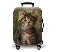 LNXSESN Housse Valise Retro Marron Vert Housse de Valise Lavable Elastique Anti-Rayures Protege Valise Voyage Réutilisable avec Zippé Résistant Housses de Valises pour 26-28 Pouces