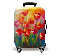 LNXSESN Housse Valise Rouge Orange Housse de Valise Lavable Elastique Anti-Rayures Protege Valise Voyage Réutilisable avec Zippé Résistant Housses de Valises pour 29-32 Pouces
