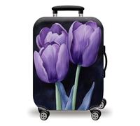 LNXSESN Housse Valise Violet Noir Housse de Valise Lavable Elastique Anti-Rayures Protege Valise Voyage Réutilisable avec Zippé Résistant Housses de Valises pour 19-21 Pouces
