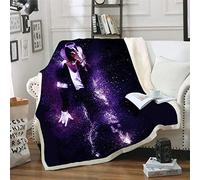 LNXSESN Plaid Michael Jackson Violet Plaid Polaire Conception Recto-Verso Plaid Canape Flanelle Laine d'agneau Couverture Polaire Mou Plaide Jeté de Canapé Épaissir Couverture Laine 180x200cm