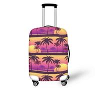 LNXSESN Protege Valise Arbre Tropical Violet Housse Protection Valise de Voyage Lavable Elastique Anti-Rayures Housse de Valise Réutilisable avec Zippé Résistant pour 26-28 Pouces