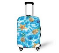 LNXSESN Protege Valise Bleu Jaune Housse Protection Valise de Voyage Lavable Elastique Anti-Rayures Housse de Valise Réutilisable avec Zippé Résistant pour 19-21 Pouces