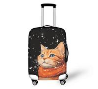 LNXSESN Protege Valise Cat Étoile Noire Housse Protection Valise de Voyage Lavable Elastique Anti-Rayures Housse de Valise Réutilisable avec Zippé Résistant pour 22-25 Pouces