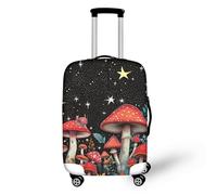 LNXSESN Protege Valise Champignons Étoile Rouge Housse Protection Valise de Voyage Lavable Elastique Anti-Rayures Housse de Valise Réutilisable avec Zippé Résistant pour 26-28 Pouces