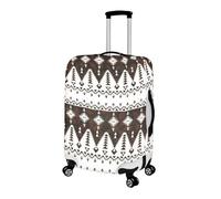 LNXSESN Protege Valise Crème Blanc Marron Housse Protection Valise de Voyage Lavable Elastique Anti-Rayures Housse de Valise Réutilisable avec Zippé Résistant pour 29-32 Pouces