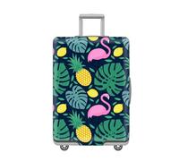 LNXSESN Protege Valise Flamingo Feuille Tropicale Housse Protection Valise de Voyage Lavable Elastique Anti-Rayures Housse de Valise Réutilisable avec Zippé Résistant pour 26-28 Pouces