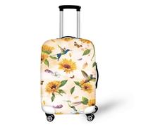 LNXSESN Protege Valise Fleur De Colibri Housse Protection Valise de Voyage Lavable Elastique Anti-Rayures Housse de Valise Réutilisable avec Zippé Résistant pour 29-32 Pouces