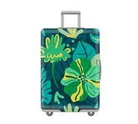 LNXSESN Protege Valise Graffiti Vert Tropical Housse Protection Valise de Voyage Lavable Elastique Anti-Rayures Housse de Valise Réutilisable avec Zippé Résistant pour 19-21 Pouces