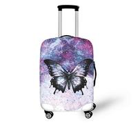 LNXSESN Protege Valise Papillon Violet Housse Protection Valise de Voyage Lavable Elastique Anti-Rayures Housse de Valise Réutilisable avec Zippé Résistant pour 22-25 Pouces