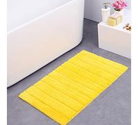 LNXSESN Tapis De Bain Jaune Vif Tapis Salle De Bain Moelleux Microfibre Tapis De Douche Absorbant Tapis De Salle De Bain Lavable Machine Tapis Bain Antidérapant Epais Paillasson Interieur 40x60cm