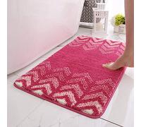 LNXSESN Tapis de Bain Rose Rouge Blanc Tapis Salle de Bain Moelleux Microfibre Tapis de Salle de Bain Absorbant Tapis Bain Lavable Machine Tapis Antidérapant Baignoire Epais 40x60cm