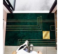 LNXSESN Tapis Salon Or Vert Foncé Paillasson Extérieur Polyester Paillasson Interieur Mou Tapis Entree Interieur Tapis Absorbant Entree Tapis D'entrée Antidérapant Paillasson Exterieur 45x75cm
