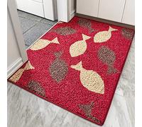 LNXSESN Tapis Salon Poisson Beige Rouge Paillasson Extérieur Polyester Paillasson Interieur Mou Tapis Entree Interieur Tapis Absorbant Entree Tapis D'entrée Antidérapant Paillasson Exterieur 80x120cm