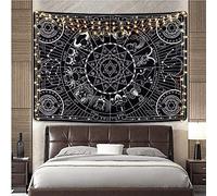 LNXSESN Tenture Murale Constellation Noir Blanc Tapisserie Murales Polyester Decoration Chambre Deco Chambre Aesthetic Salon Tapisserie Murale Toile Murale Tapisserie Murale Tissu 150x130cm