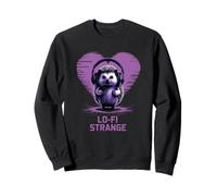 Lo-FI Hedgehog Music Lover Cœur Violet Sweatshirt