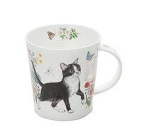 LO-FLOC-BW Mug en porcelaine anglaise Motif chats floraux Noir/blanc 0,32 l
