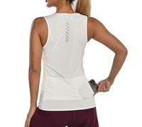 Lo.Gas Maillot de cyclisme sans manches pour femme - Respirant - Maillot de vélo de course - T-shirt de VTT - T-shirt de sport pour femme - 4 poches, beige, M