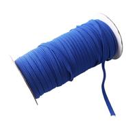 Loacea Corde d'oreille plate en élasthanne de 100 mètres, bande élastique souple 6 mm, fournitures couture for vêtements et textiles maison(Dark Blue)