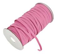 Loacea Corde d'oreille plate en élasthanne de 100 mètres, bande élastique souple 6 mm, fournitures couture for vêtements et textiles maison(Deep pink)