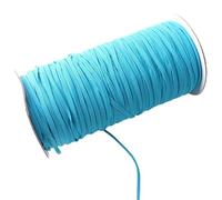 Loacea Corde d'oreille plate en élasthanne de 100 mètres, bande élastique souple 6 mm, fournitures couture for vêtements et textiles maison(Lake blue)