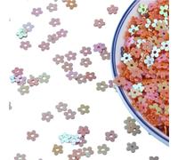 Loacea Paillettes en forme de fleur de 5 mm, faciles à découper, 20 g de paillettes en PVC irisées, douces et brillantes, for confettis DIY(Orange)