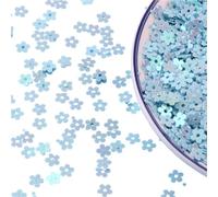 Loacea Paillettes en forme de fleur de 5 mm, faciles à découper, 20 g de paillettes en PVC irisées, douces et brillantes, for confettis DIY(Blue)