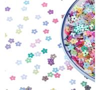 Loacea Paillettes en forme de fleur de 5 mm, faciles à découper, 20 g de paillettes en PVC irisées, douces et brillantes, for confettis DIY(Light blue)
